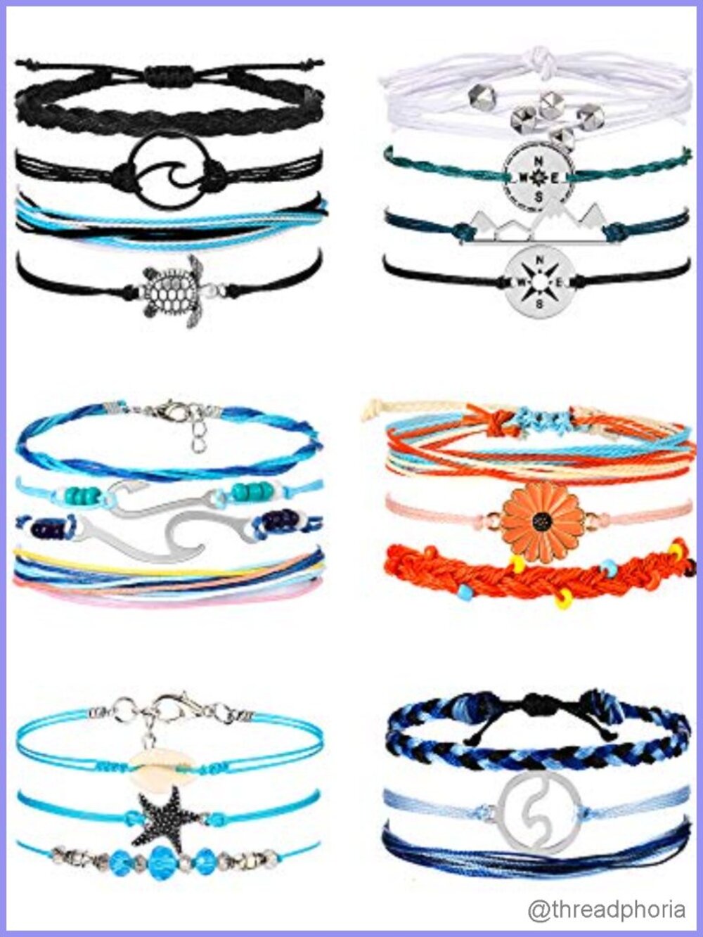 21 Pc Boho Beach Bracelet Anklet Set Waterproof Adjustable Surfer Jewelry